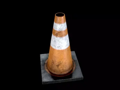 Road-Construction Cone Low-poly 3D model
