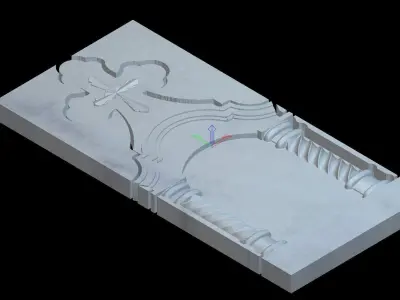 Cross with Columns 3D STL Model for CNC 3D print model