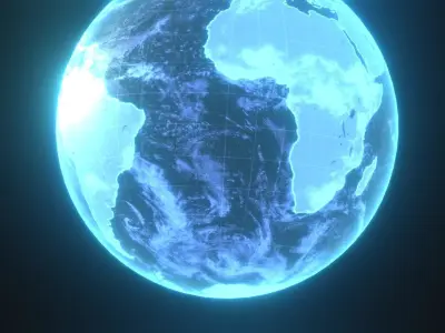 Planet Earth Hologram Sci-Fi 3D Model Low-poly 3D model