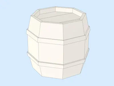Hand Painted Wooden Barrel Free low-poly 3D model