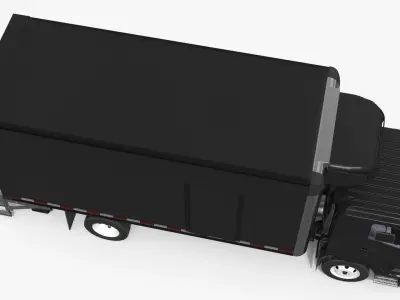  Heavy Duty Cargo Truck Transporter Black Simplified 