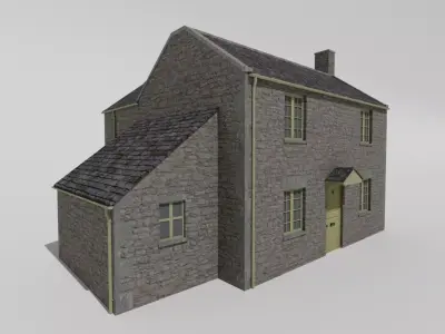 british cotswold stone country house Low-poly 3D model