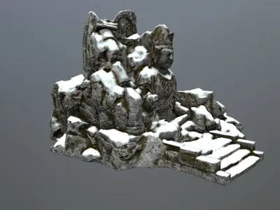 buddha rock  Low-poly 3D model