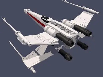 X wing t-65 spaceship fighter 3D model