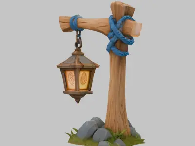 Enchanted Lantern Low-poly 3D model