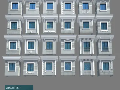 Architectural Window Model Detail  Low-poly 3D model