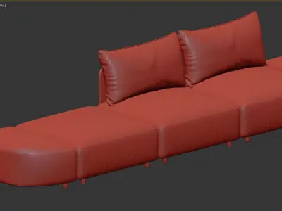 SOFA HUNTER SEATER MOSS 3D model
