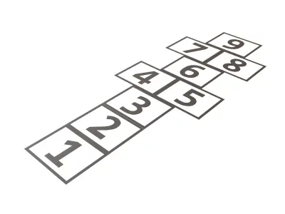 Hopscotch V1 002 Low-poly 3D model