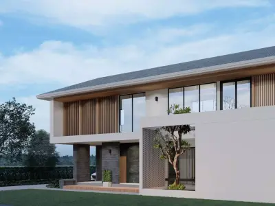 Tropical modern house 3D print model