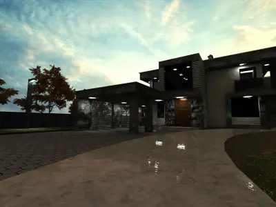 Modern House Exterior Low-poly 3D model