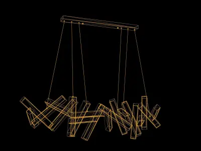 Chandelier Low Poly Game Ready pendant light - person Low-poly 3D model