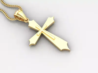 Light Gold 18K Cross Pendant 2CP031 3D print model