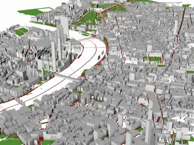 London city of Low-poly 3D model