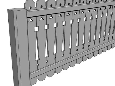 Wooden fencing 3D model