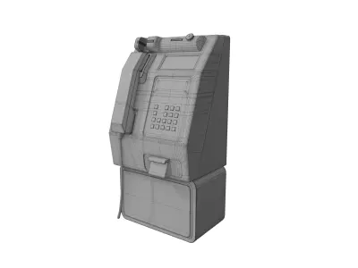 2000s Game-Ready Australian Payphone 3D Model Low-poly 3D model
