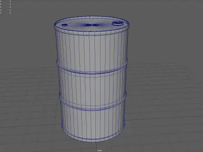 Radioactive waste barrel Low-poly 3D model