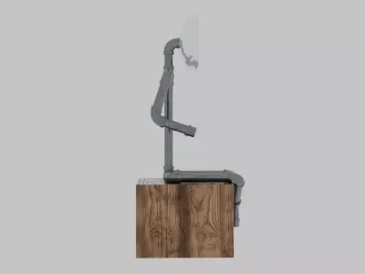 Seated Man Pipe Fitting Lamp Low-poly 3D model