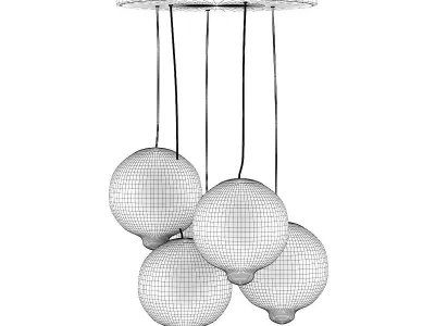 Colored Glass Ceiling Lamp 3D model