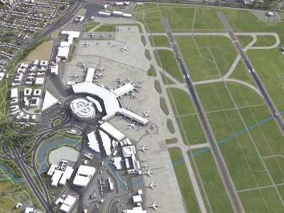 Dusseldorf - Airport - DUS Low-poly 3D model