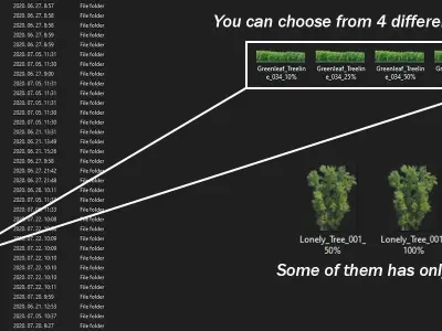Green Trees  and Gift 3D model