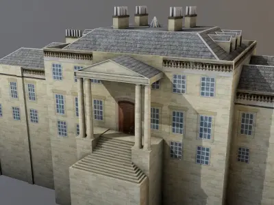 Rossdhu house Low-poly 3D model