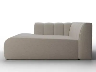 Langham Channeled LAF Chaise - Napa Modern Sectional Sofa Low-poly 3D model