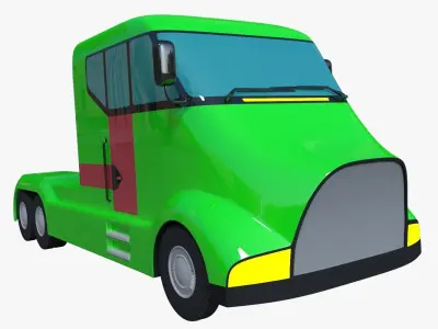 Futuristic semi truck 3D model