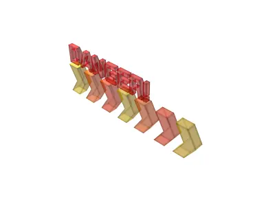 Cyberpunk Future Danger Sign v2 019 Low-poly 3D model