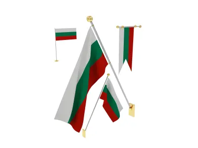 Flags of Bulgaria 3D model