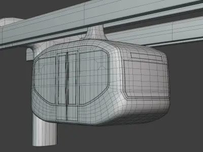 Elevated train concept 3D model