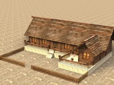 Medieval house sixteen 8 Low-poly 3D model