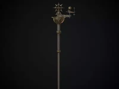 Cyberscepter Low-poly 3D model