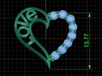 Love pendant  3D print model buy