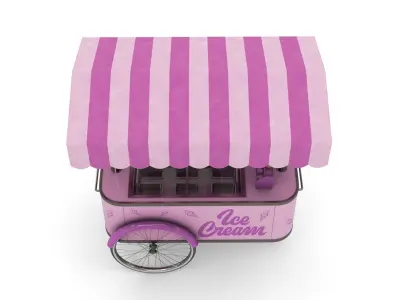 Ice Cream Trolley Low-poly 3D model