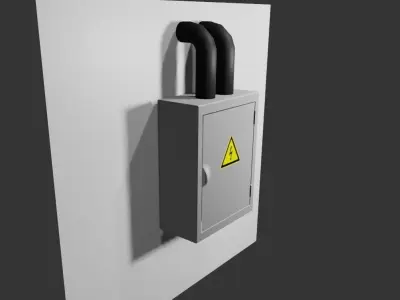 Circuit Breaker Box - Fuse - Electricity - Caixa de Disjuntores Low-poly 3D model