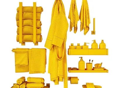 Next Color palette  Decorative Bathroom Set 4 3D model