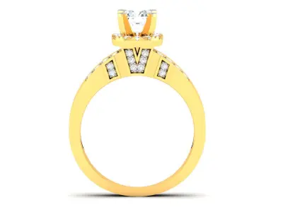 Solitaire Wedding Engagement Ring 3D print model 12