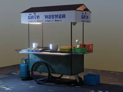 Padthai-Street-Shop food cart 3D model