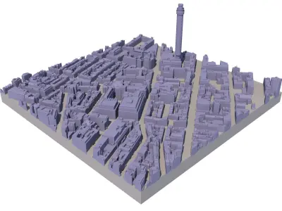 London city tile Level 2 block TQ2981 North West 3D model