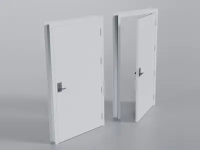 Industrial Door Low-poly 3D model Low-poly 3D model