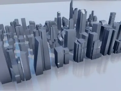 futuristic architecture set - 28 3D model