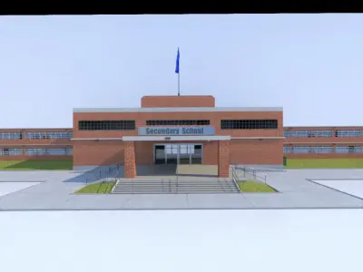 College School Secondary Low-poly 3D model