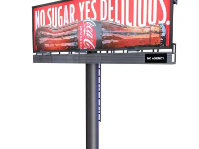 Advertising Metal Billboard Large Outdoor Adv 3D model