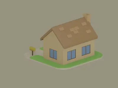 Low Poly House Low-poly 3D model order