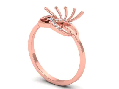 Solitaire Wedding Engagement Women Rings Antique Ring 3D print model