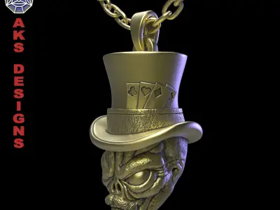 skull pendant jewelry Magician alien v1  3D print model