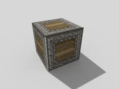 low poly metal crate Low-poly 3D model