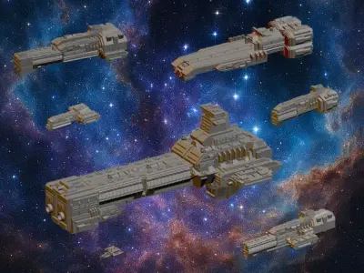 Sol Confederacy Fleet batch 3D print model