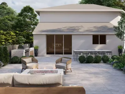 Garden Landscape 3D Model - SketchUp and Lumion Scene-Plan 3D model