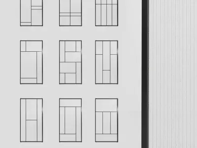 2 Glass partition door Set  9 partition models 3D Model Pack